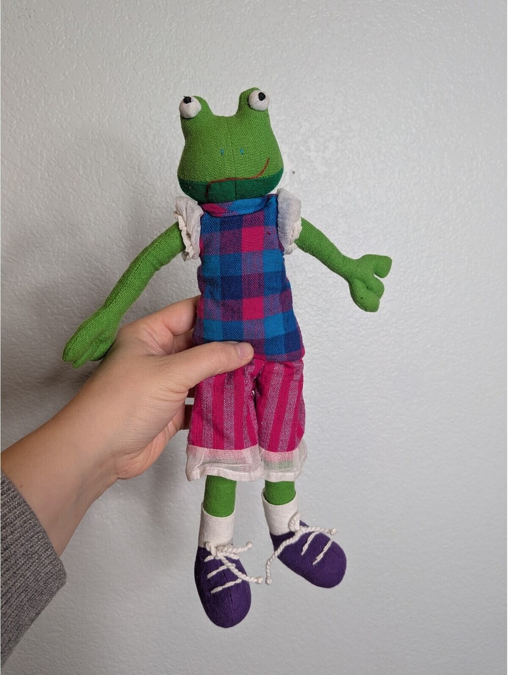Mr. Ellie Pooh Frog Cloth Doll Fair Trade Cotton Sri Lanka 2021